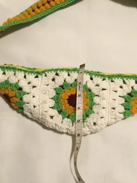 New Handmade Crochet Granny Square Tote Bag Crossbody Bag Women’s Shoulder Bag - Picture 6 of 7